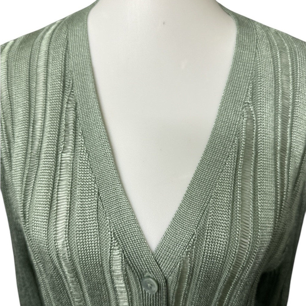 Ralph Lauren Black Label Women’s Cardigan Pointelle Knit Slim V-neck Swe… - Picture 4 of 16